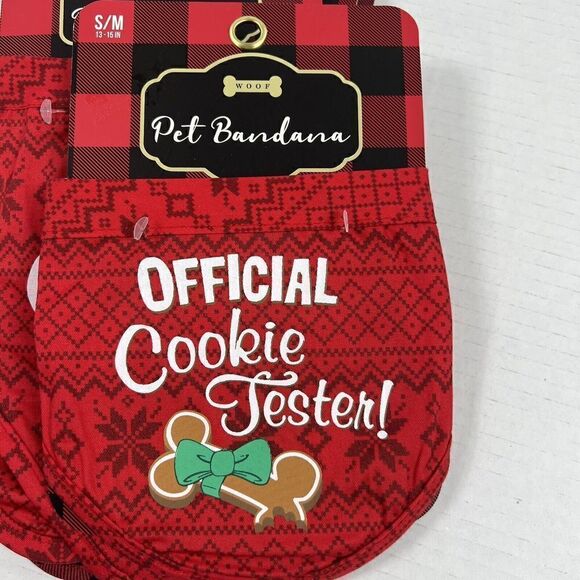 Christmas Pet Collection Pet Bandana For Dogs OFFICIAL COOKIE TESTER Size Small - Picture 1 of 7